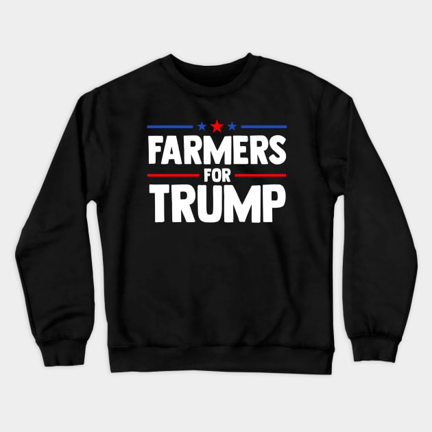 Farmers for Trump 2024 American Election Pro Trump Farmers Crewneck Sweatshirt by Emily Ava 1
